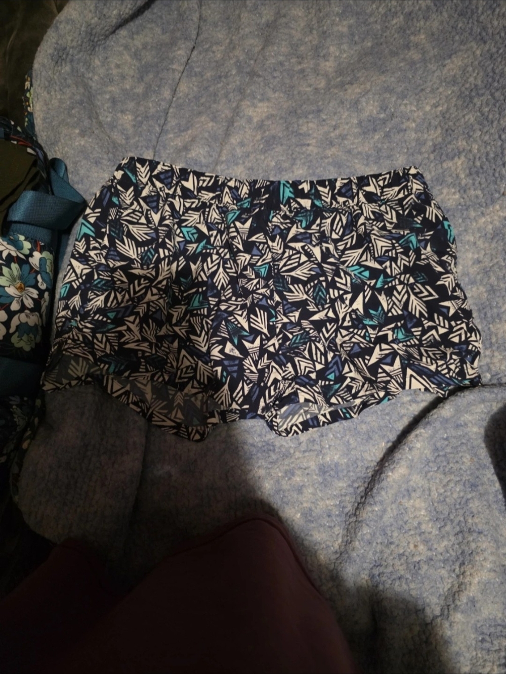 Patagonia Navy, White and Teal Printed Women's Shorts